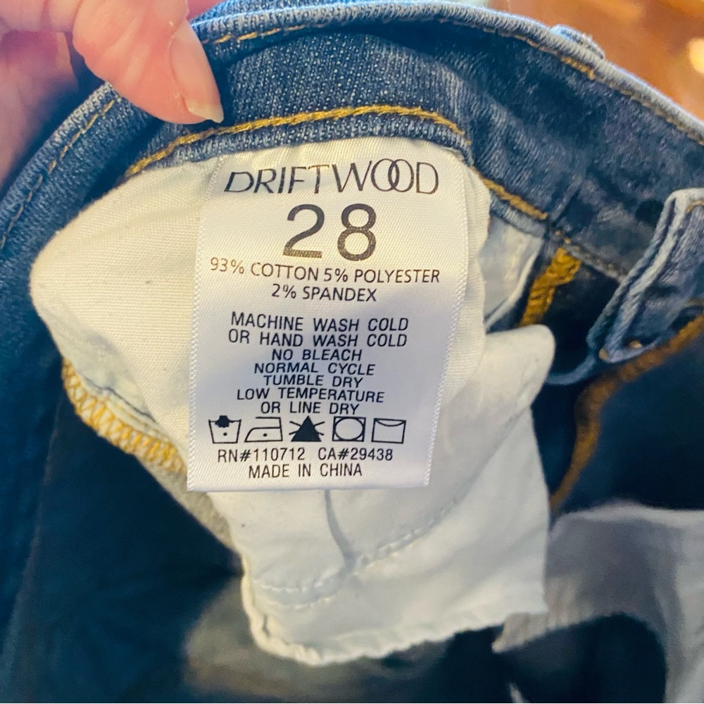Driftwood Jackie Dahlia Jeans Floral Embroidered 28 Cotton Blend Distressed boho - Picture 8 of 8